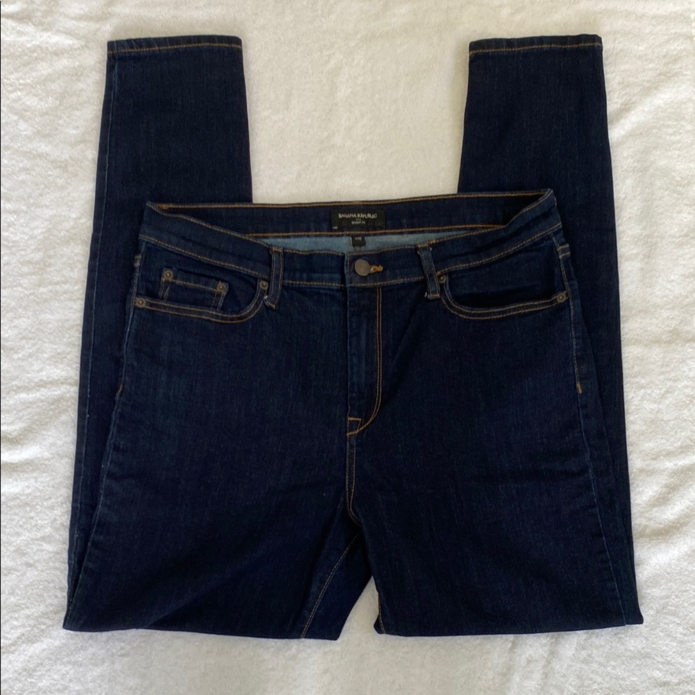 Banana Republic High Rise Dark Wash Blue Skinny Jeans
